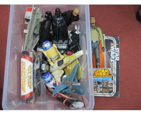 A Quantity of Predominately Modern Star Wars Themed Action Figures, Vehicles and Games, including Kanun Jarrus large scale pl