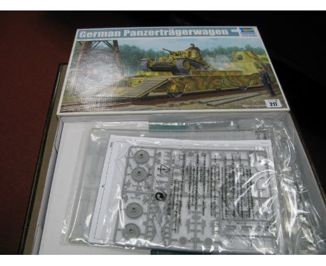 A Trumpeter 1:35th Scale Plastic Model Kit #01508 German Panzertragerwagen, parts in sealed bags, appears as new, boxed. 