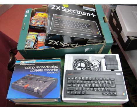 Sinclair ZX Spectrum and Personnel Computer, (circa 1984), user guide, cables, Ferguson Computer dedicated cassette recorder 