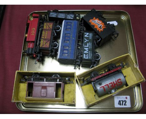 Hornby "OO" Gauge 0-4-0 Tank Locomotive R/No. 105; together with seven "OO" gauge rolling stock items including Chance and Hu
