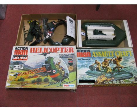 Palitoy Action Man (Circa 1970's) - Assault Craft, box inner present with outboard motor, paddles, rope, boxed but missing st