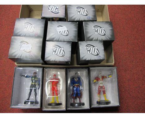 Twelve White Metal DC Comics Character Model Figures, all Pieceworks Editions, including Mirror Master, Shazam Spectre, boxed