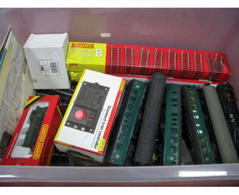 A Hornby ''OO'' Gauge/4mm Ref. R041 GWR Pannier Tank R/No. 8751, chassis detached from body- boxed. Six Triang BR green coach