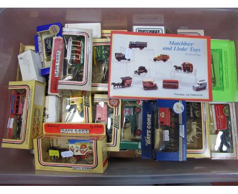 In Excess of Forty Diecast Model Vehicles, by Lledo and similar, boxed together with The Matchbox and Lledo toys price guide 