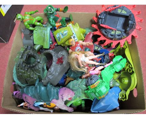 A Quantity of He Man 'Masters of The Universe' Plastic Model Figures, Creatures, Accessories, Spare Parts, including He Man, 