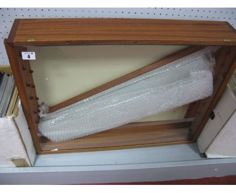 A Glass Fronted Wooden Display Cabinet, suitable for displaying diecast model vehicles, seven glass shelves, measuring 62cm a