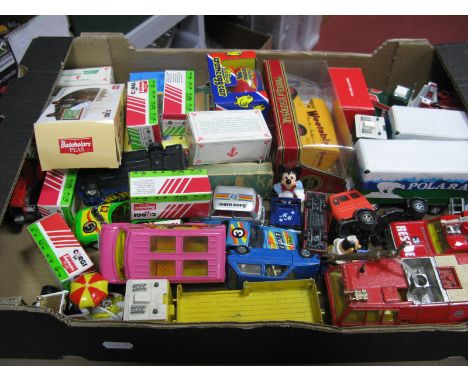 A Quantity of Diecast Model Vehicles, by Corgi, Matchbox and other, including Corgi Thornycroft Box Van 'Batchelors Peas', so