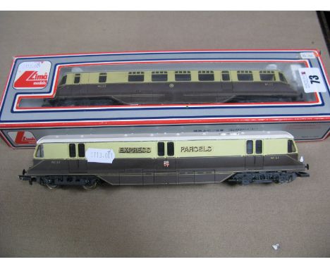 Two LIMA ''OO'' Gauge/4mm Diesel Bo-Bo Locomotives- G.W.R chocolate/cream No. 22 rail car plus G.W.R No. 34 Express Parcels. 