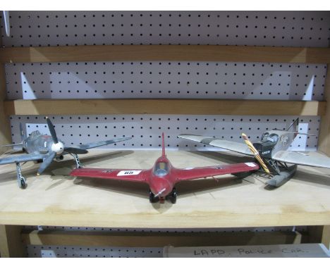 Three Diecast Plastic Resin Military Aircraft Models, including 1:48th Scale Junkers F13 Float Plane, BENI, Messerschmitt ME1