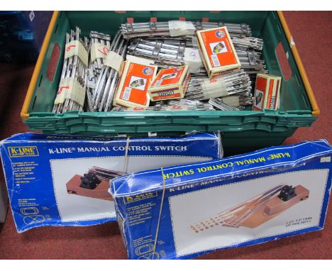 A Large Quantity of Lionel 'O' Gauge/7mm Three Rail Track, approximately 50 outer curves, 80 inner curves, 24 various short/l