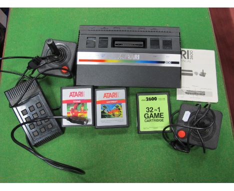 Atari 2600 Junior Gaming Console, two controllers, video touch pad, three gaming cartridges, including Centipede, Tennis, unb
