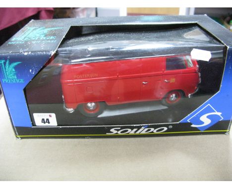 A Solido 1:18th Scale Diecast Model Post Van, PTT Posterijen red livery, boxed.