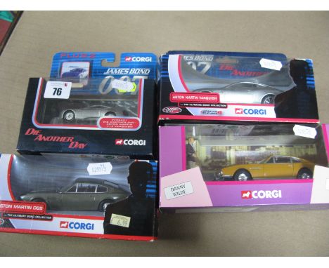 Four Diecast Model Cars by Corgi, including #CC07002 1:36th Scale 'The Persuaders' Aston Martin DBS with Lord Brett Sinclair 