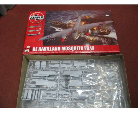 An Airfix 1:24th Scale #A25001A De Haviland Mosquito FB BI Plastic Model Kit, appears complete with parts in bags, instructio