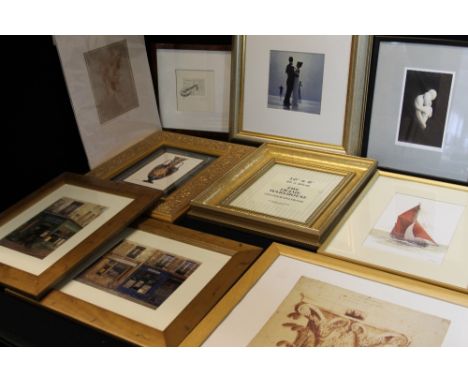 FRAMED PRINTS - a collection of prints and frames x9 to include 'Dance me to the End of Love' by Jack Vettriano, frame measur