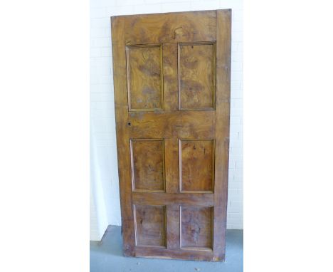 Architectural Salvage - Georgian burr walnut veneered door, 95 x 24cm (a/f)