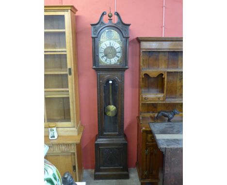 An Edward VII oak longcase clock