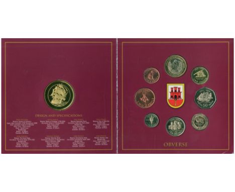2004 Gibraltar Tercentenary Coin Issue: 2004 Tercentenary Issue. Contains £2, £1, 50p, 25p, 10p, 5p, 2p & 1p. In special pres