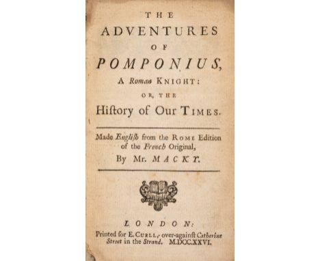 Novel with voyage to the moon.- [Labadie (Father)] The Adventures of Pomponius, a Roman Knight or, the history of our times. 