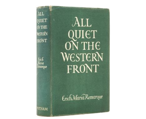 Remarque (Erich Maria) All Quiet on the Western Front, first English edition, light browning to endpapers, original cloth, fi