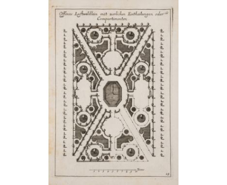 Gardens.- Leopold (Joseph Friedrich) [Austheilung eines Prächtigen Gartens, so gantz in eine Ebnelieget], 7 parts in 1 vol., 