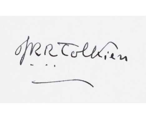 Tolkien (J.R.R.) The Lord of the Rings, single volume edition, reprint, signed by the author on front pastedown, original pic