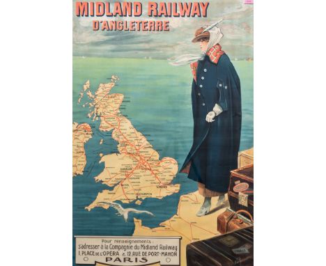 MIDLAND RAILWAY D'ANGLETERRE PARIS TRAVEL POSTER71cm wide x 106cm highCondition Report.This poster is original,&nbsp; It is f
