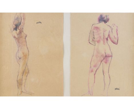 JOAN PALET (SPANISH, 1911-1996) (5)Female nude studies a set of four, held in two frames, each signed 'Palet' pencil and colo