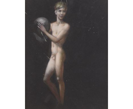 GASTON GOOR (FRENCH, 1902-1977) (2)Nude Boy with orb signed 'GOOR' (lower right) coloured chalks on paper 30 x 23cm ARR  Toge