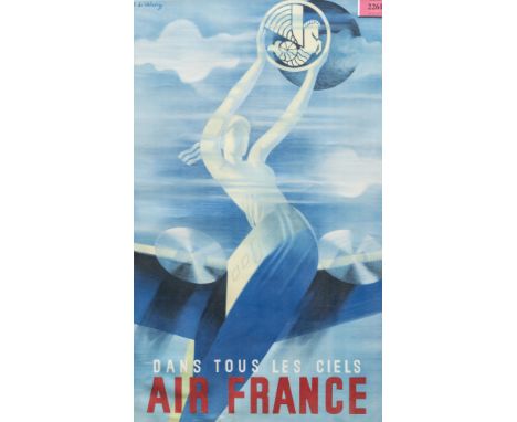 AIR FRANCE, 2 REPRODUCTION TRAVEL POSTERSCirca 1930s
R. de Valerio - DANS TOUS LES CIELS together with Perceval - PARIS - NEW