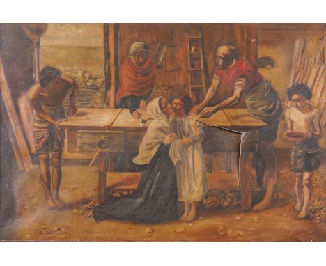 AFTER JOHN EVERETT MILLAISChrist in the House of His Parents bears signature 'R Allen' (lower right) oil on canvas 56 x 86cm
