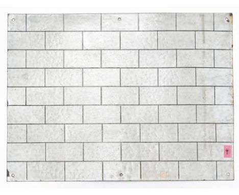 A RECTANGULAR FAUX BRICK WALL ENAMEL WALL PLAQUE20th Century 61cm wide; 46cm high