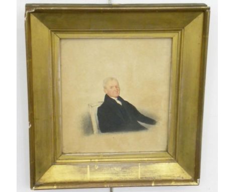 ENGLISH SCHOOL, PORTRAIT OF CHRISTOPHER SMYTH (D1825) OF NORTHAMPTON, WATERCOLOUR ON CARD, 19 X 17CM AND A WATERCOLOUR PORTRA