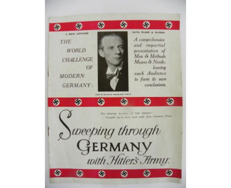 GERMAN, THIRD REICH, PROPAGANDA. A PRINTED BOOKLET OF "AN ENTIRELY NEW AND NOVEL CINEMA AND LANTERN LECTURE", THE WORLD CHALL