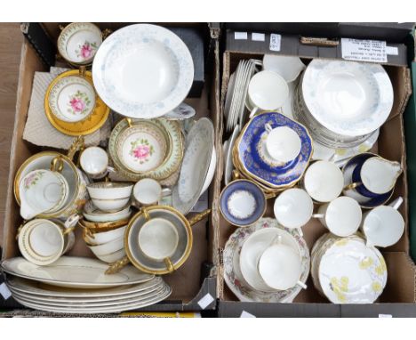 Two boxes of assorted ceramics and tea wares, including Hammersley, commemorative ware, Stanley china etc (2 boxes)