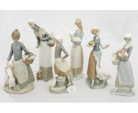 A group of six Lladro ladies 