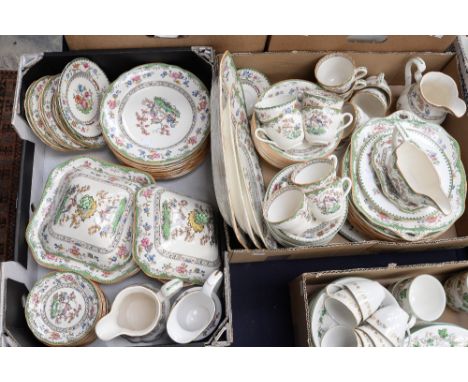 Two boxes of Copeland Spode dinner wares, together with a small quantity of 'Chinese Rose' pattern dinner wares (2 boxes)