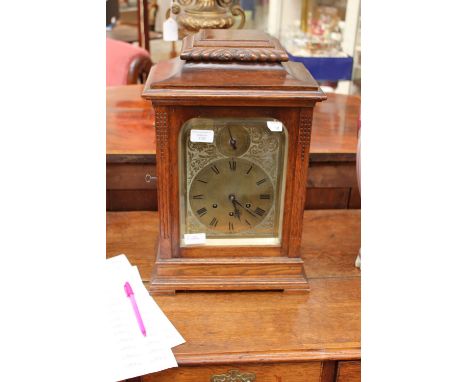 Gustav Becker, a mahogany cased mantel clock, brass dial, Roman numerals