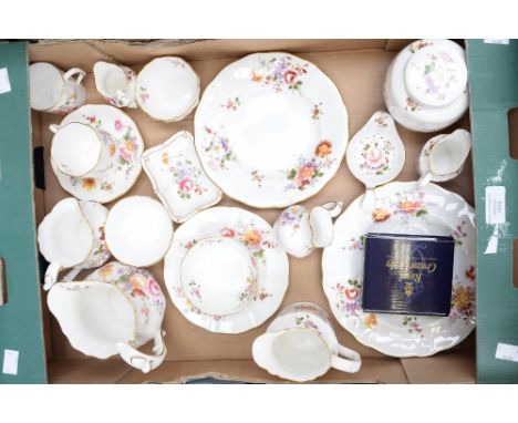 A Royal Crown Derby, 'Derby Posies' collection including plates, cups, saucers, side plate, jugs, jar, trinket dishes etc (1 