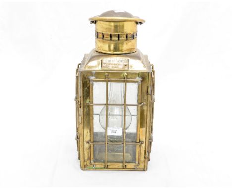A 1935 Chief Light Hanging Railway Lamp, No 3509, with a swing handle