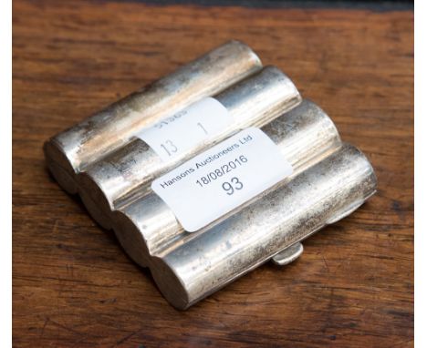 A silver case with smoking connections, gilt lined and stamped Alfred Dunhill Duke St SW, maker J H Hillcox, hallmarked Birmi