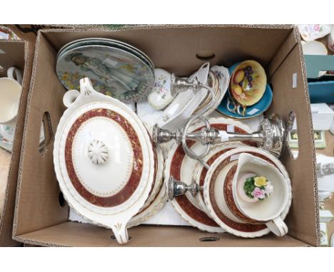 A  J & G Meakin dinner service 'Duchess', cabinet plates (3) Aynsley cabinet cups and saucers etc, to include, Minton and Roy