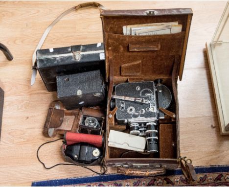 A boxed Pai Hard Bolex cine camera, Eumig cine camera, Minolta concertina camera etc