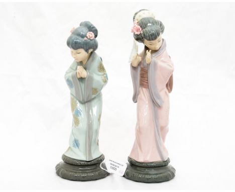 Two Lladro Japanese figures, Sayonara Geisha and Chrysanthemum, Japanese lady