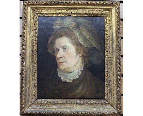 S. Lane, 1833, portrait of head and shoulders of a lady in a bonnet, gilt framed, signed