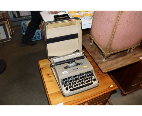 An Olivetti typewriter in carry case