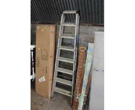 A large aluminium folding step ladder
