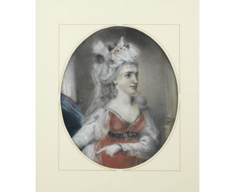 Sir Thomas Lawrence (Bristol 1769-1830 London)Portrait of Mrs Siddons as Zara pastel, oval29.9 x 24.6cm (11 3/4 x 9 11/16in).