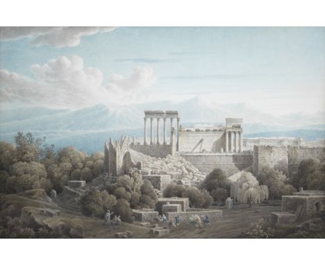 Louis-François Cassas (Azay-le-Ferron 1756-1827 Versailles)The remains of the Temple of Jupiter and the Great Court at Baalbe