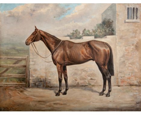 WILLIAM DADZ, "Portrait of a Hunter Standing by  a Wall", O.O.C., signed lower left and dated '23. (1) 